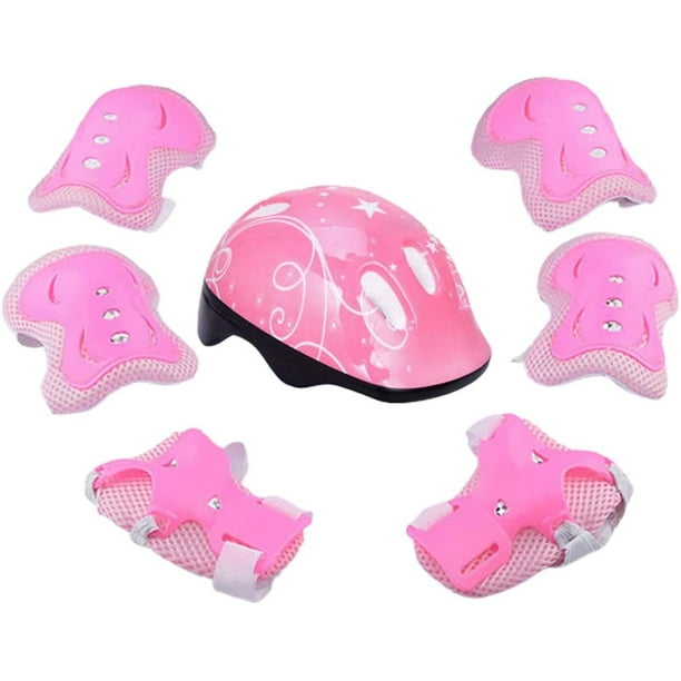 Details about / 7pcs Kids Outdoor Sports Protective Gear Safety Pads Set Helmet Knee /&Elbow Pads